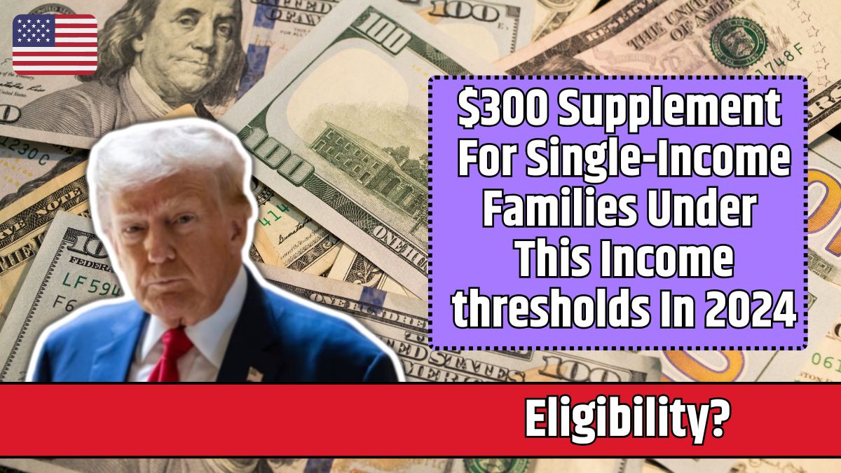 $300 Supplement For Single-Income Families Under This Income thresholds In 2024