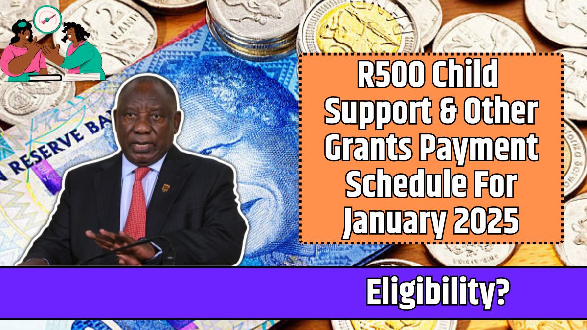 R500 Child Support & Other Grants Payment Schedule For January 2025